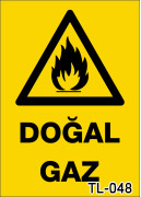 doğal gaz uyarı levhası TL-048