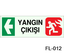 FL-012 fosforlu acil çıkış yönlendirme levhası