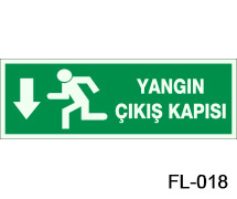 FL-018 fosforlu acil çıkış yönlendirme levhası