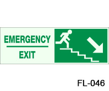 FL-046 fosforlu acil çıkış yönlendirme levhası