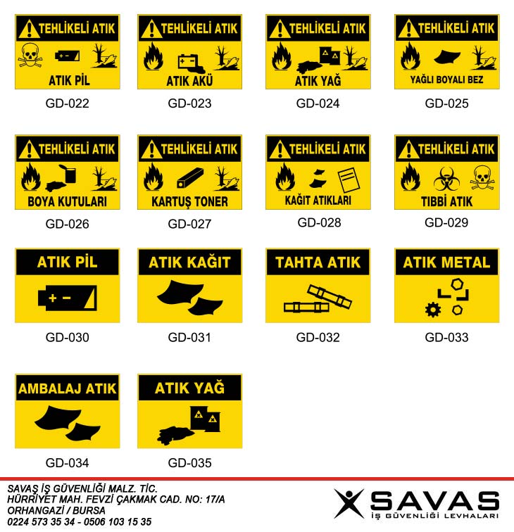 tehlikeli atık ikaz levhaları