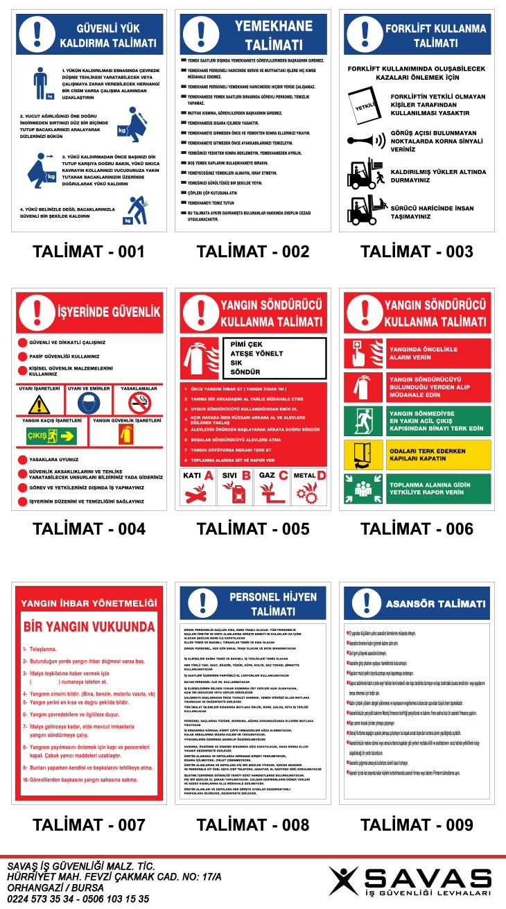 uyarı talimatları