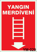 YM-029 fosforlu yangın merdiveni ikaz levhası